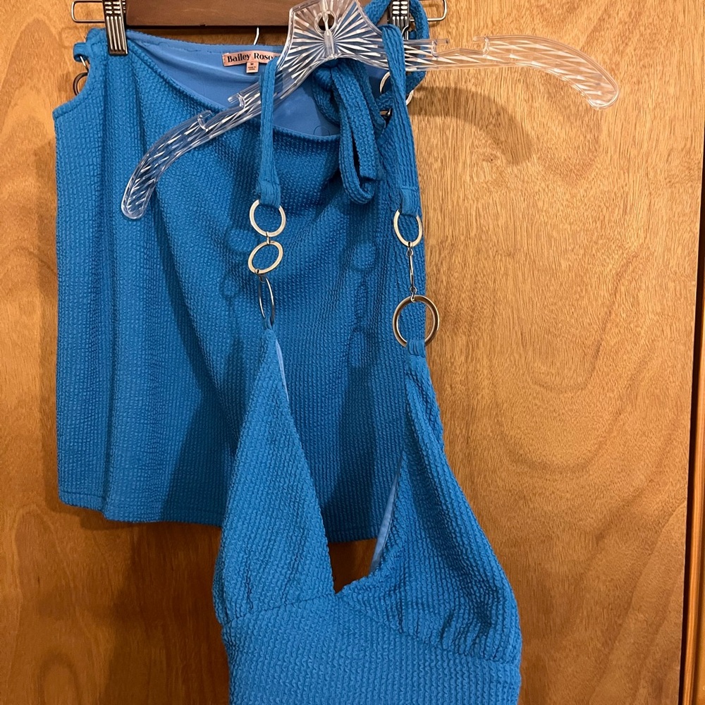 Blue Halter Mini Dress